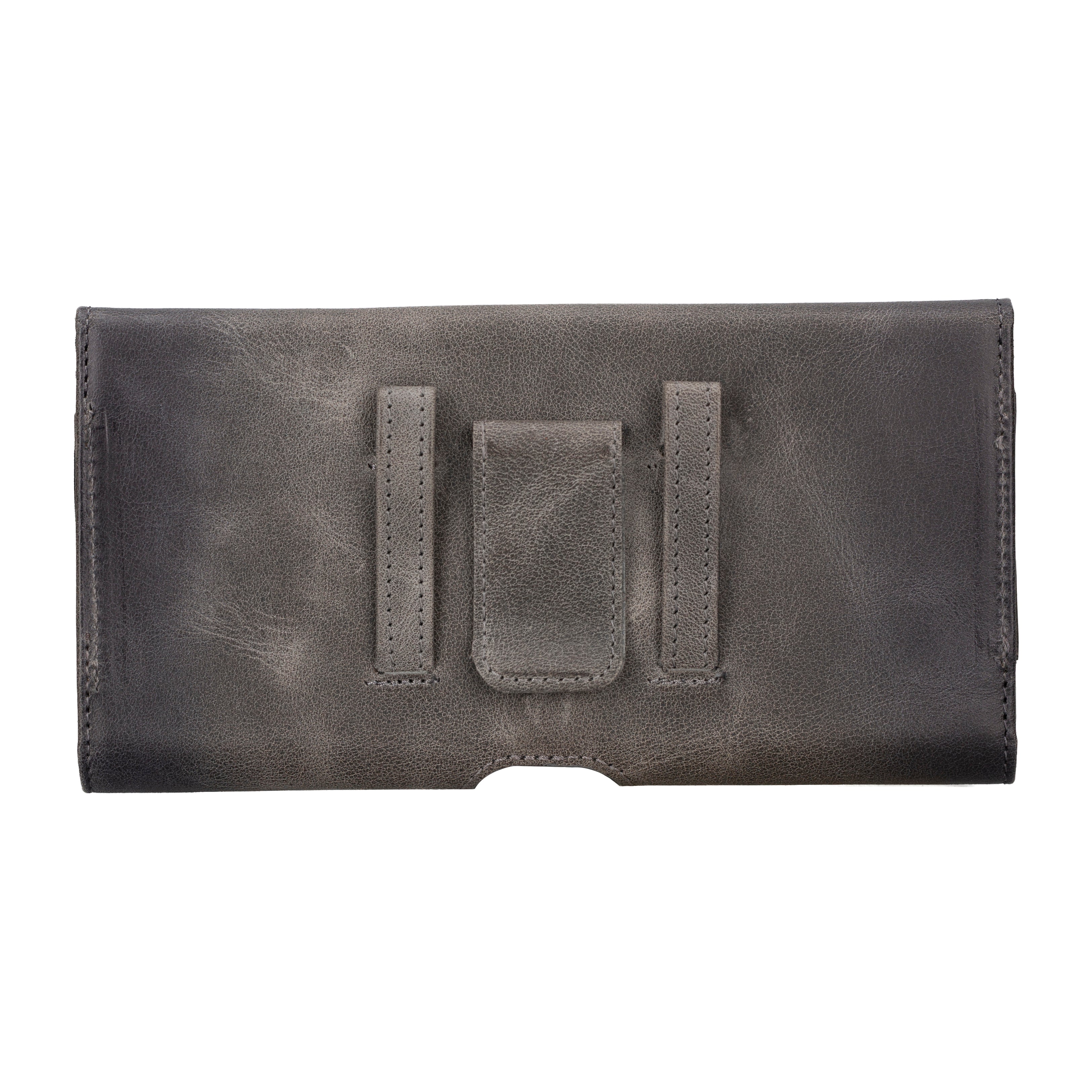 Arc Clip Sandstone Gray Leather 6.1" Phone Case