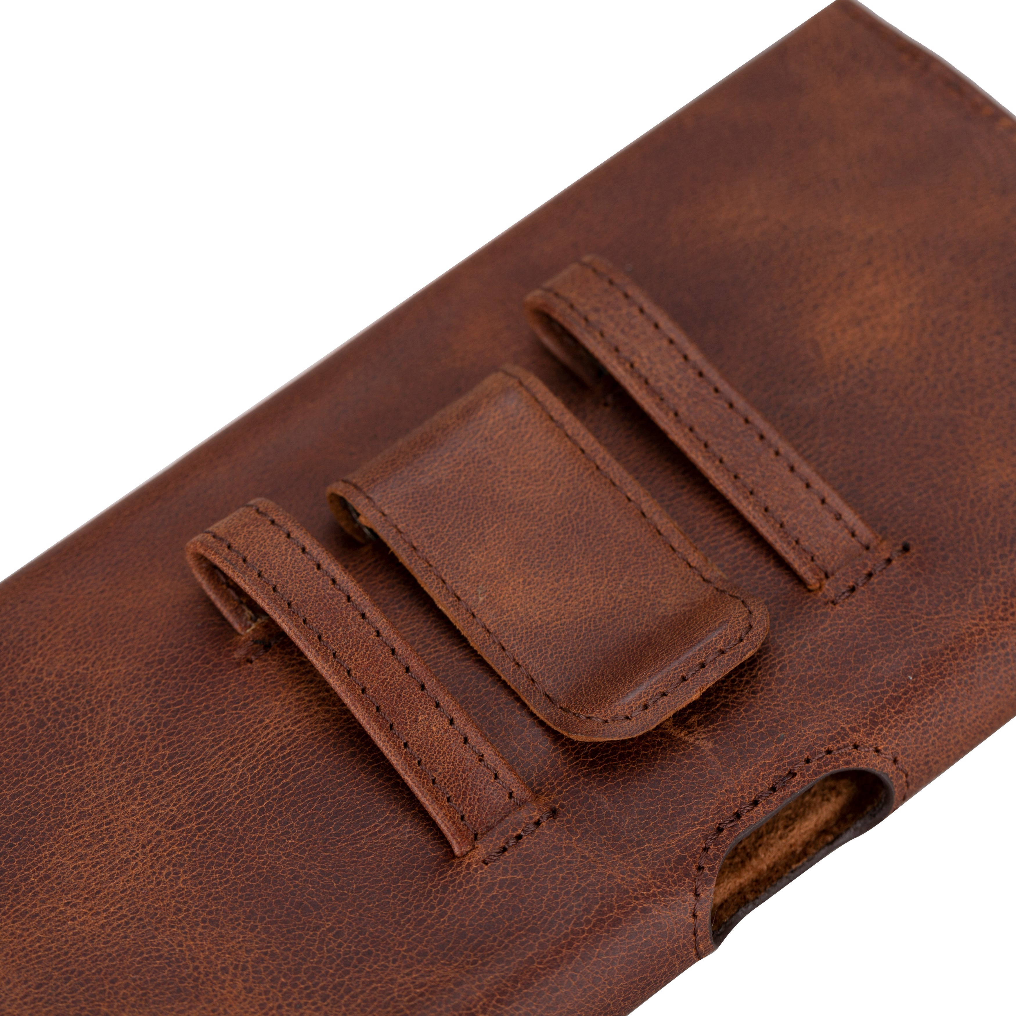Arc Clip Vintage Saddle Leather 6.9" Phone Case