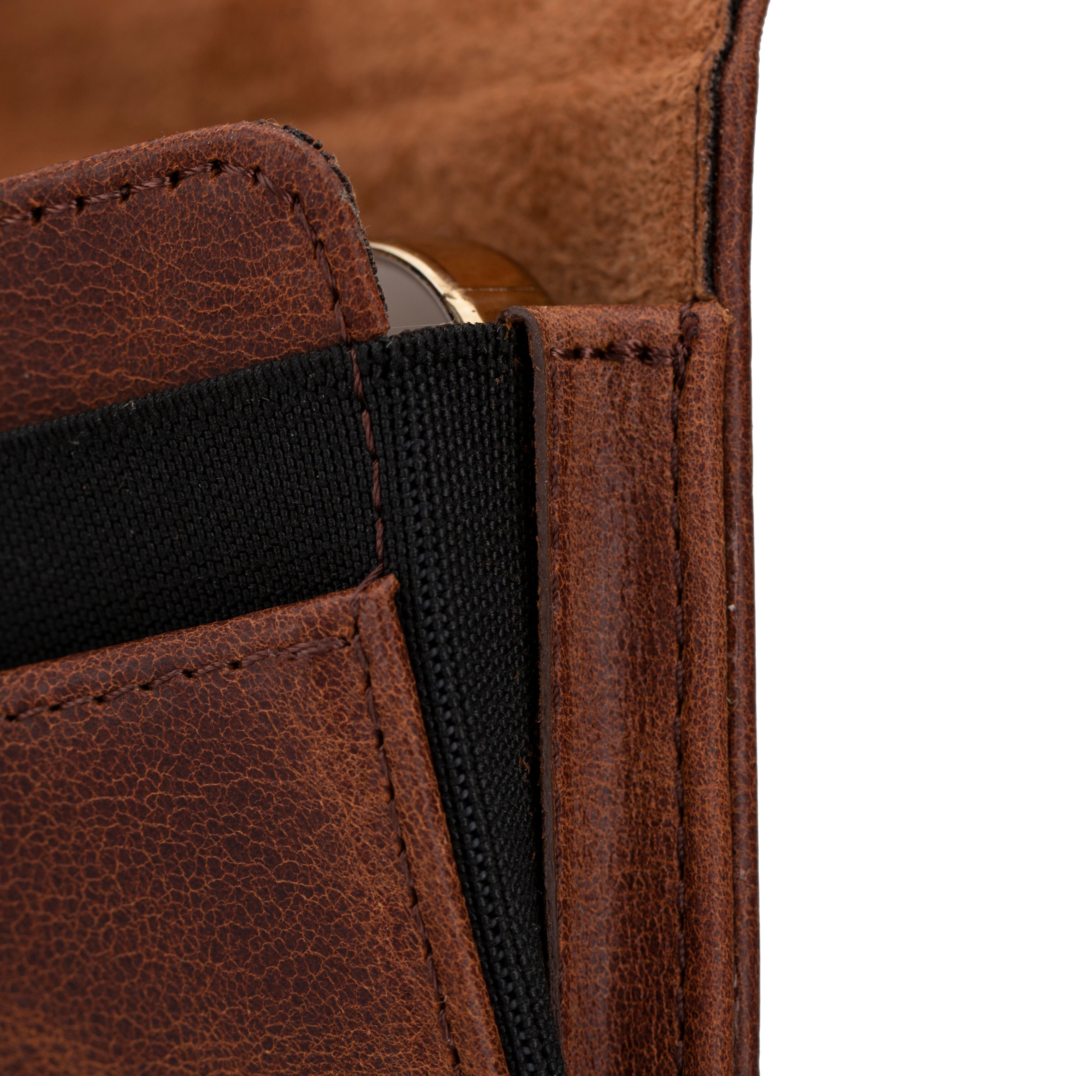 Arc Clip Vintage Saddle Leather 6.9" Phone Case