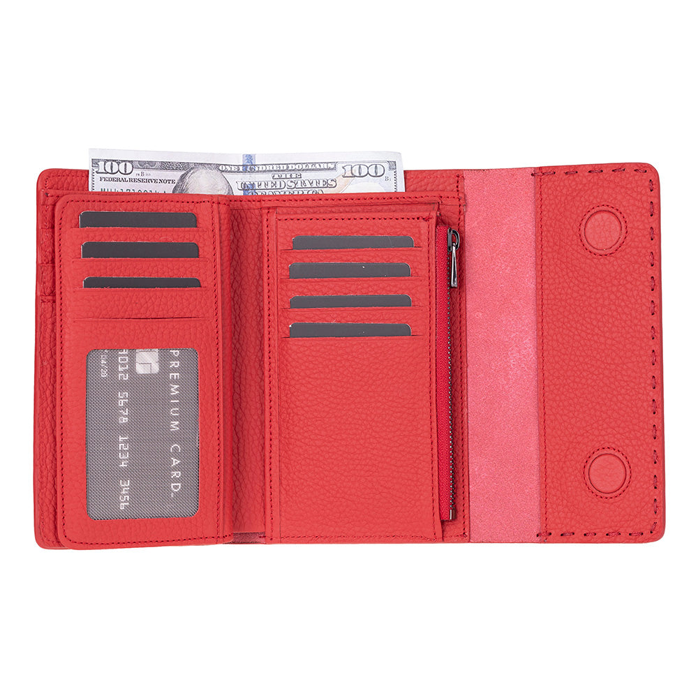 Arc Wallet Crimson Red Hakiki Deri Kartlıklı Manyetik Cüzdan