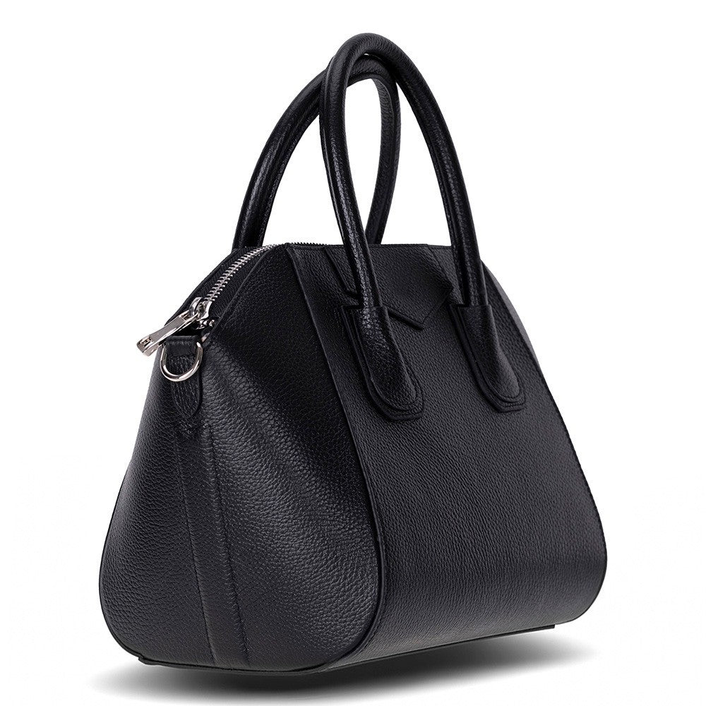 Bloominbag-Aria Noir Black Medium Hakiki Deri Kadın El & Omuz çantası-2-Milagron.com