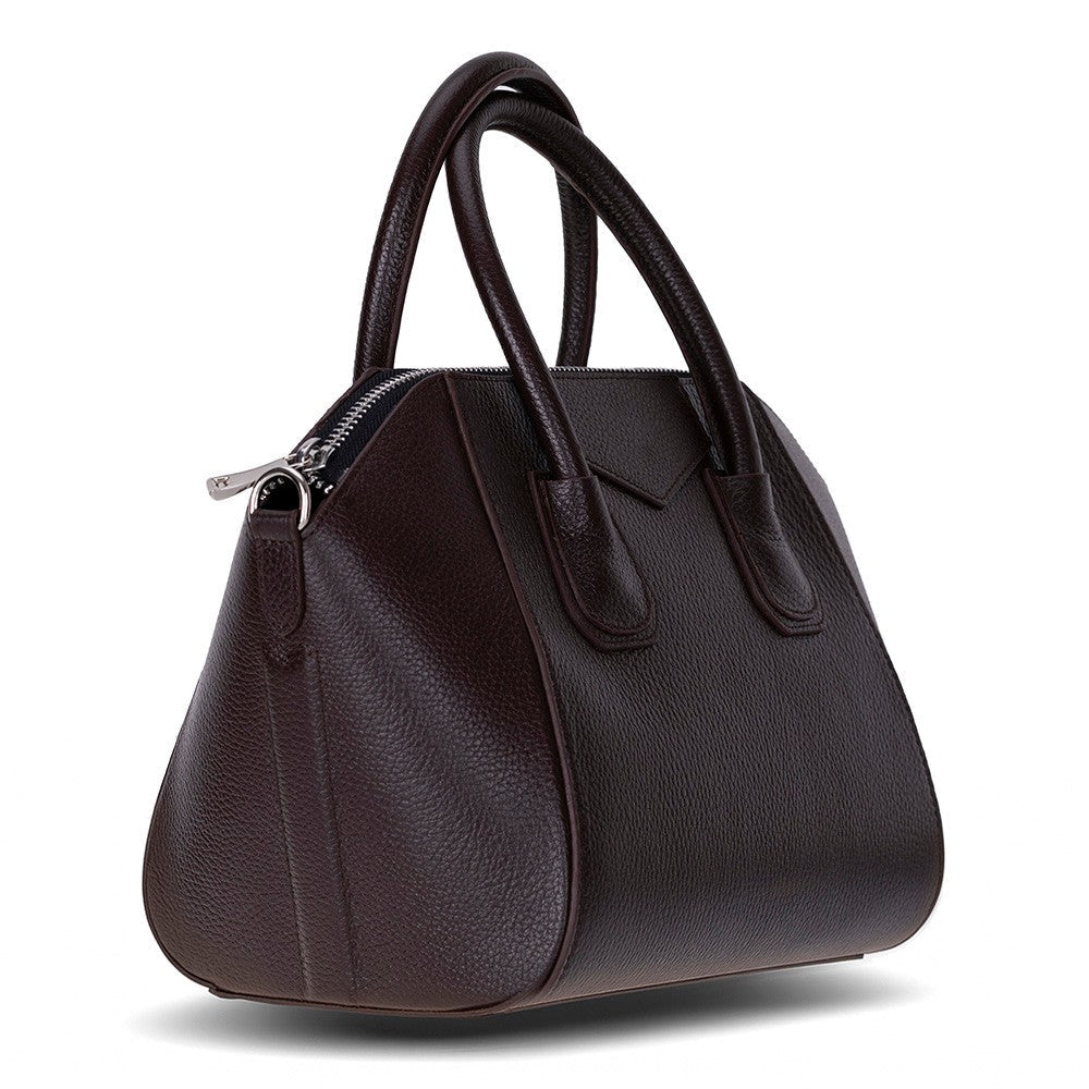 Bloominbag-Aria Walnut Brown Medium Hakiki Deri Kadın El & Omuz çantası-2-Milagron.com