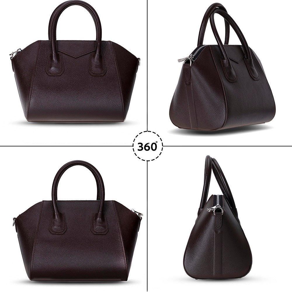 Bloominbag-Aria Walnut Brown Medium Hakiki Deri Kadın El & Omuz çantası-5-Milagron.com