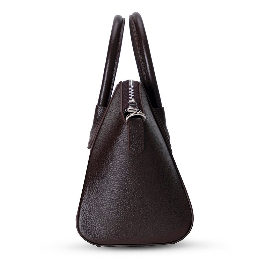 Aria Walnut Brown Small Hakiki Deri Kadın El & Omuz Çantası
