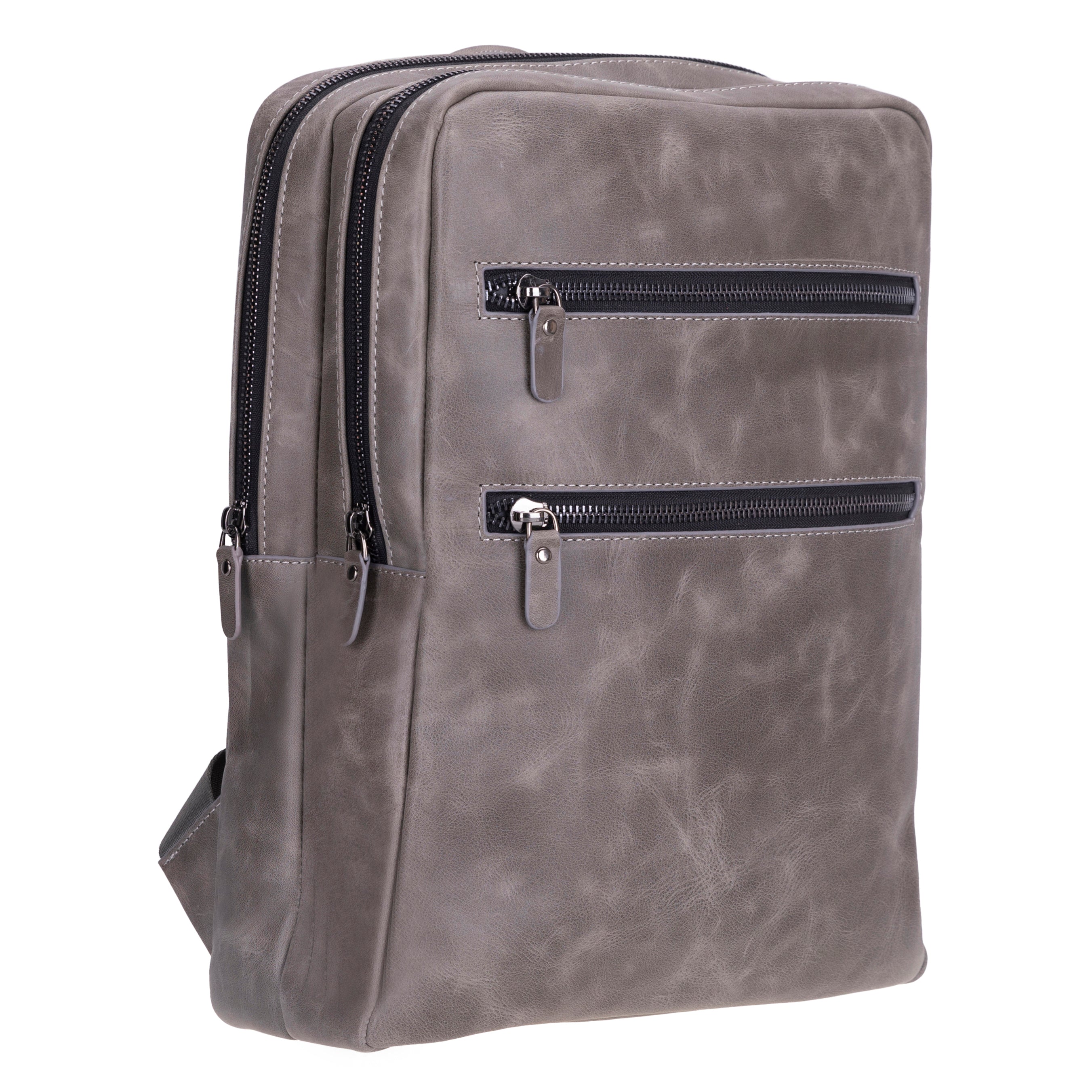 Atelier Ash Gray Hakiki Deri Laptop Sırt Çantası – 16” Uyumlu