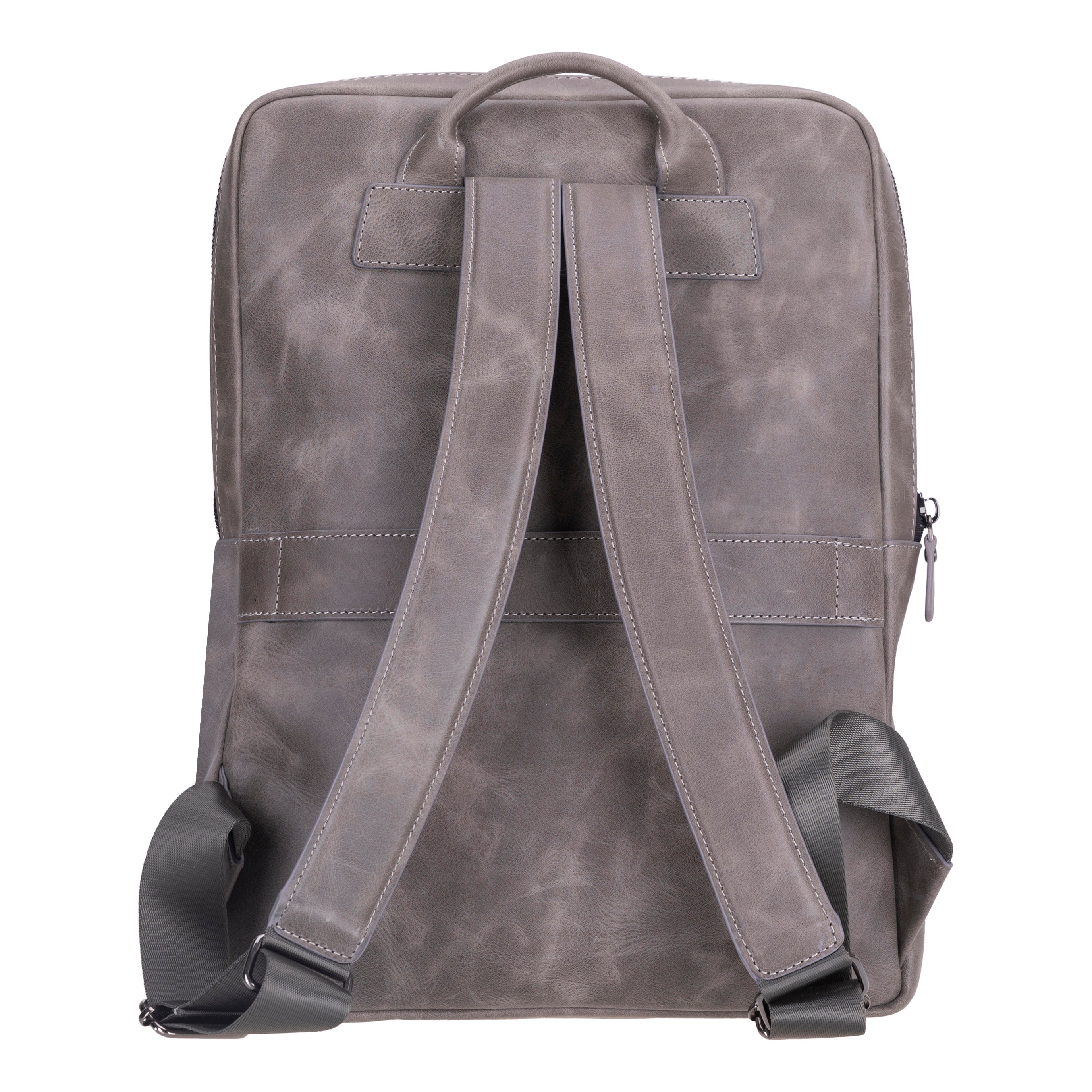 Atelier Ash Gray Hakiki Deri Laptop Sırt Çantası – 16” Uyumlu