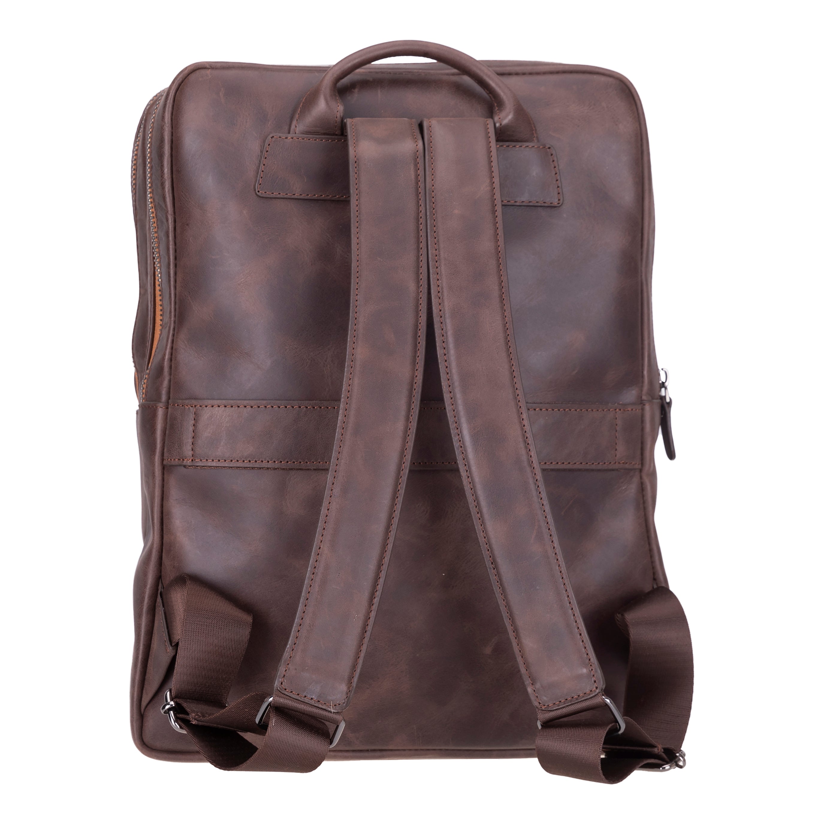 Atelier Espresso Brown Hakiki Deri Laptop Sırt Çantası – 16” Uyumlu