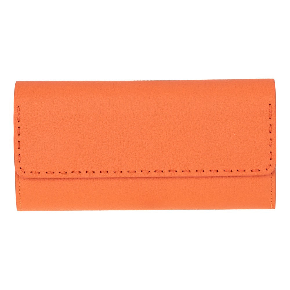 Aura Pebble Orange Hakiki Deri Telefon Bölmeli Kadın Cüzdanı