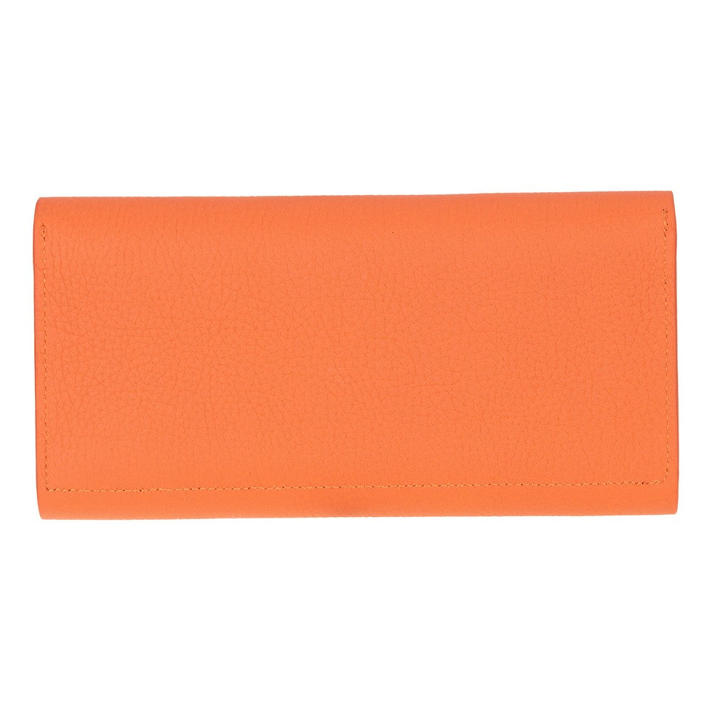 Aura Pebble Orange Hakiki Deri Telefon Bölmeli Kadın Cüzdanı