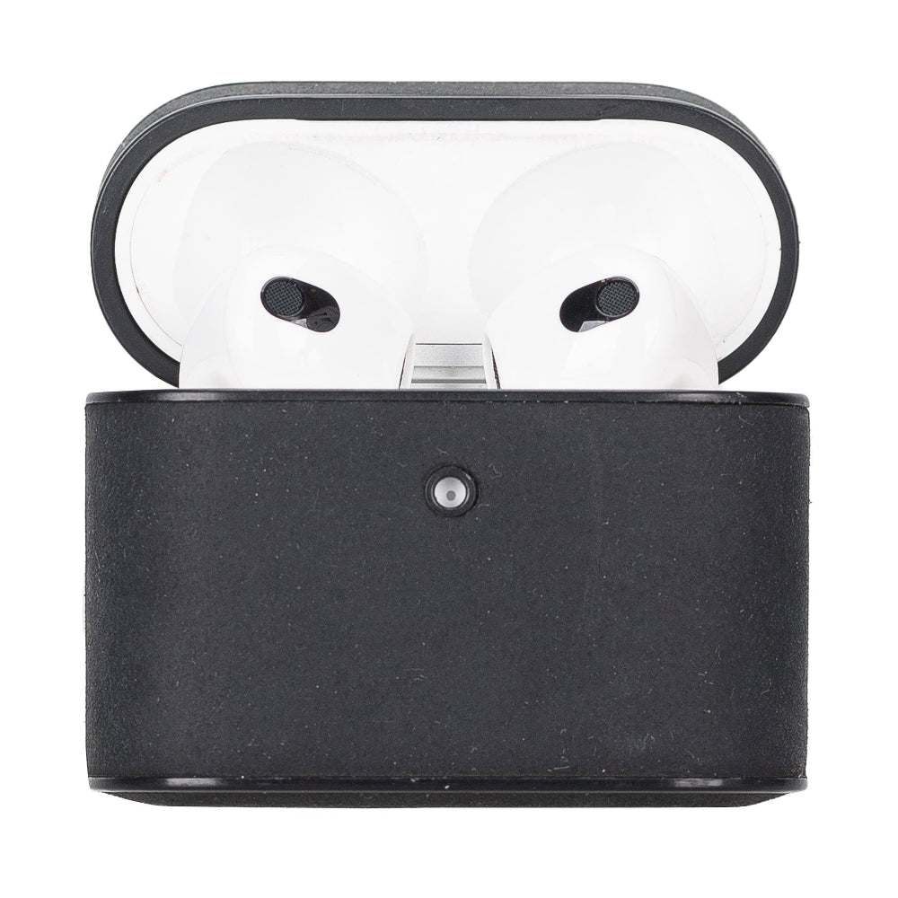 Aurel Clip Coal Black Hakiki Deri Airpods 3 Kılıfı – Airpods 3 Uyumlu Charm Case