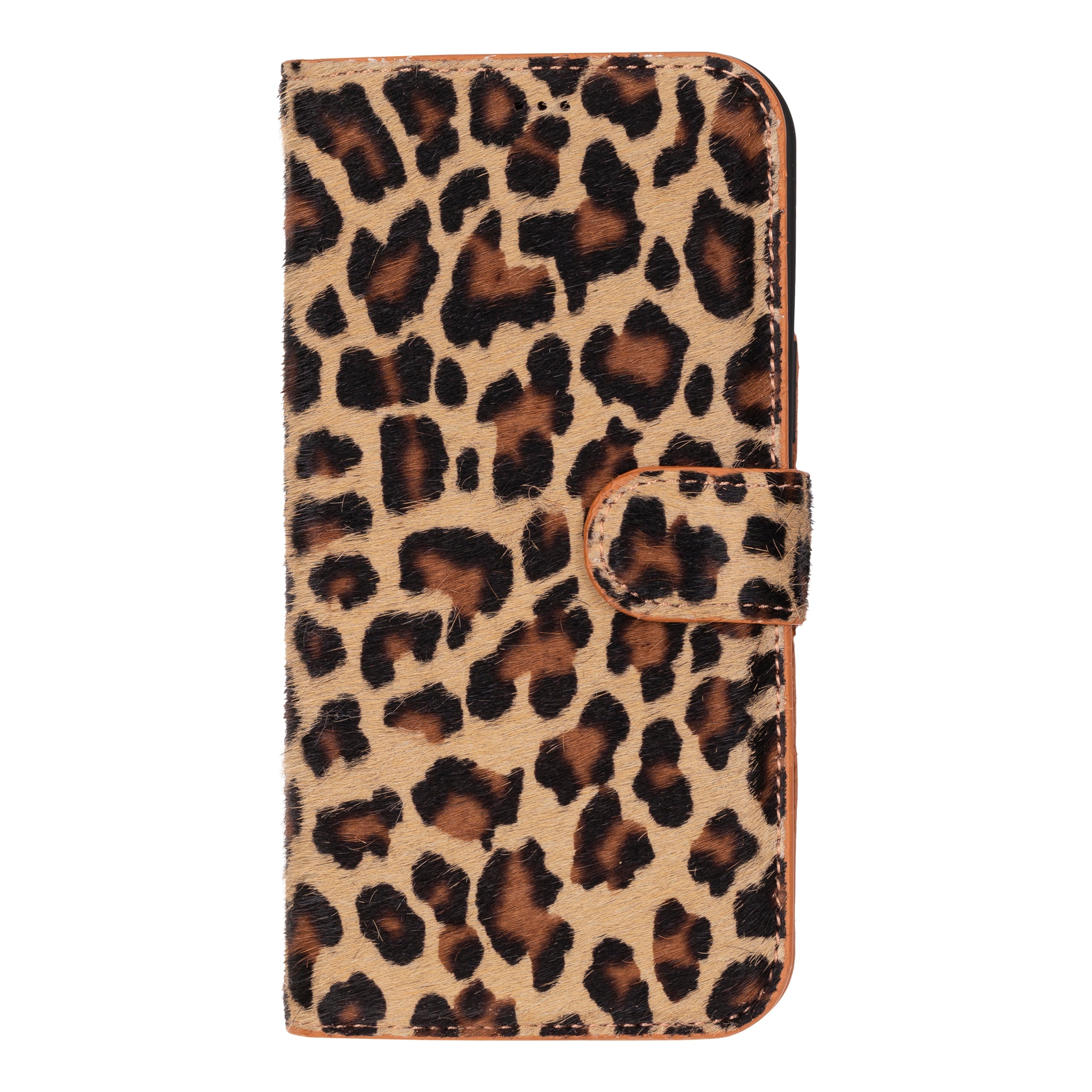 Aurel Magna Leopard Couture Deri Iphone 16 Pro (6.3") Wallet Case – Rfid Korumalı & Magsafe Uyumlu