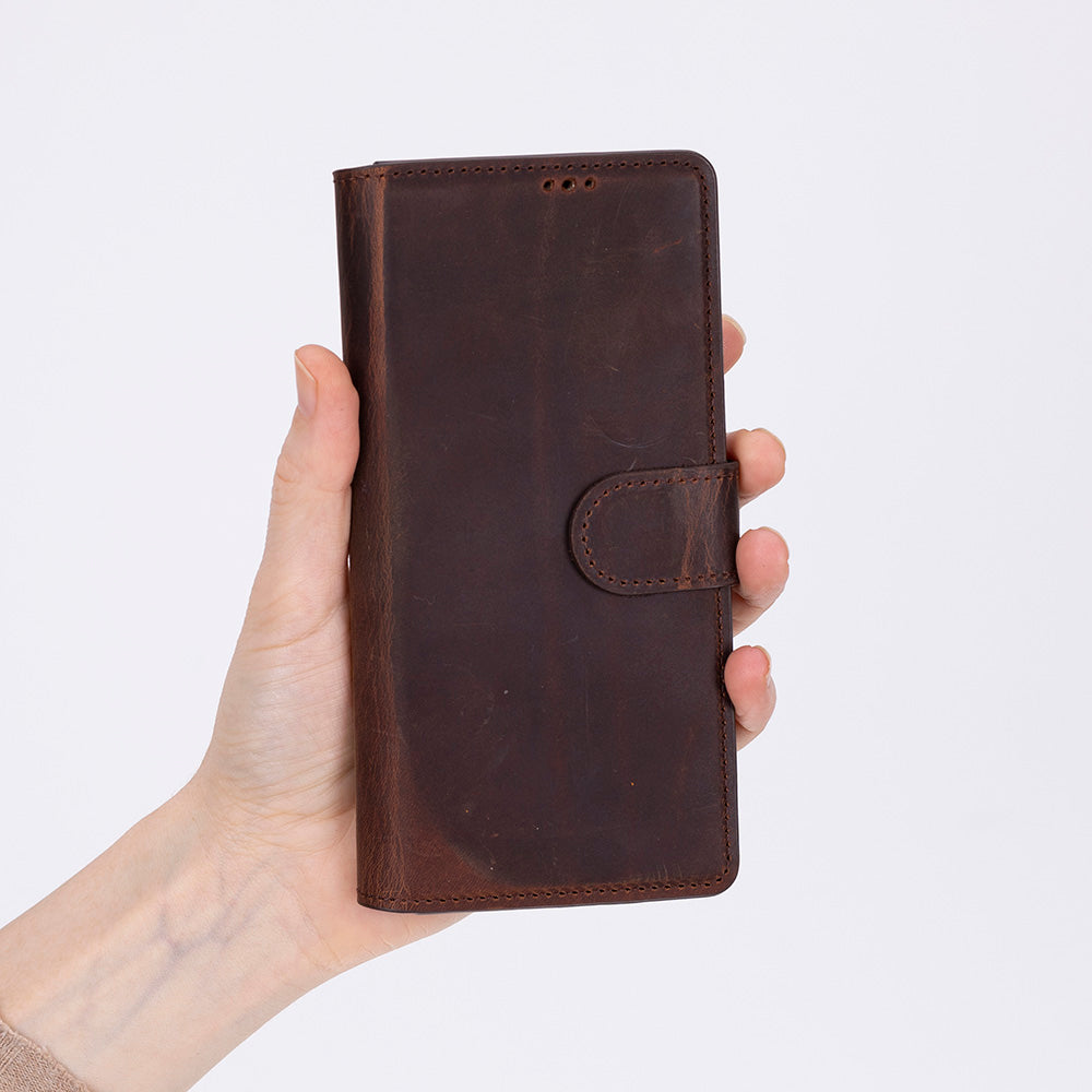 Aurelio Siena Saddle Brown Samsung Galaxy Z Fold7 Cüzdan Kılıf