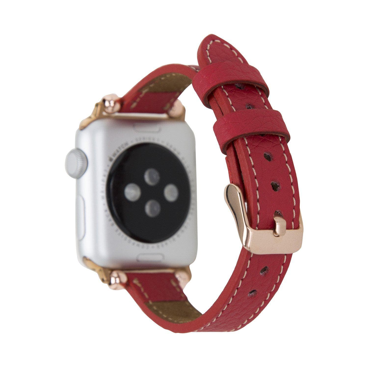 Avilla Crimson Velvet Deri Apple Watch Band (44/45/46/49Mm)