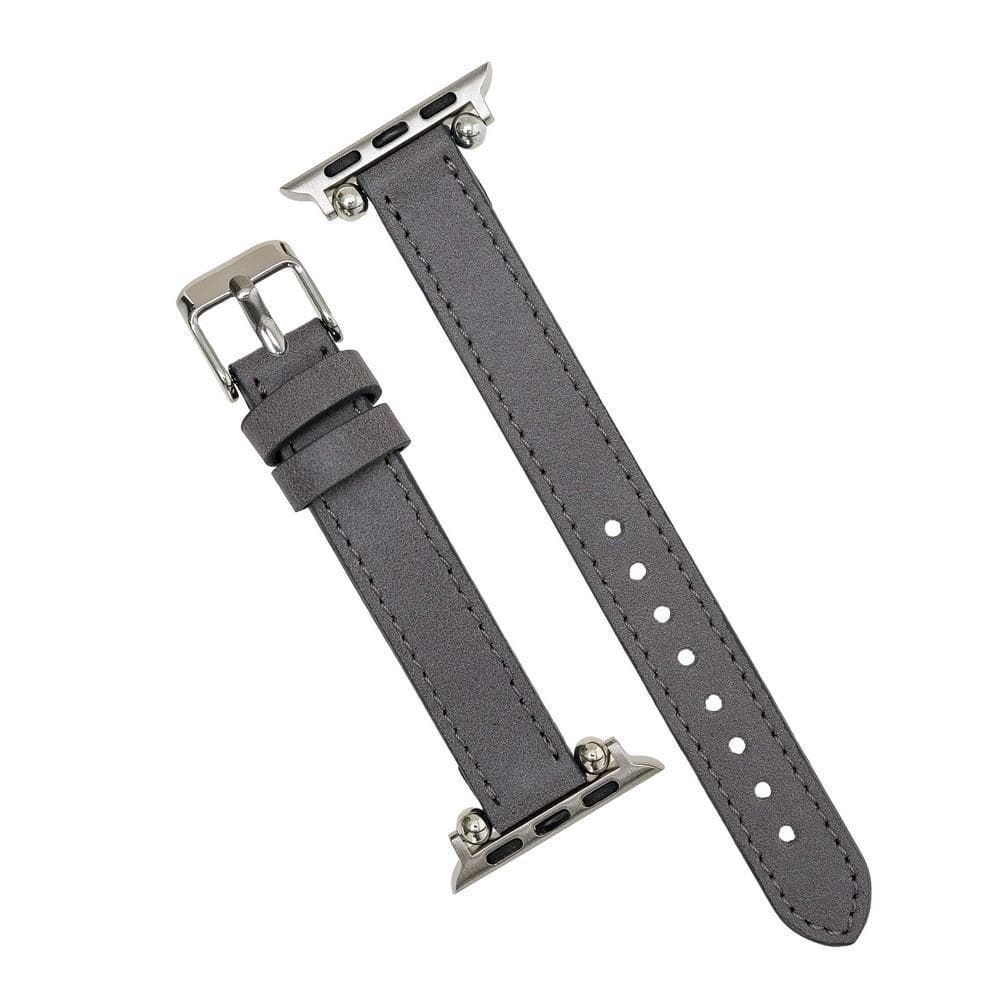 Avilla Stone Gray Deri Apple Watch Band (44/45/46/49Mm)