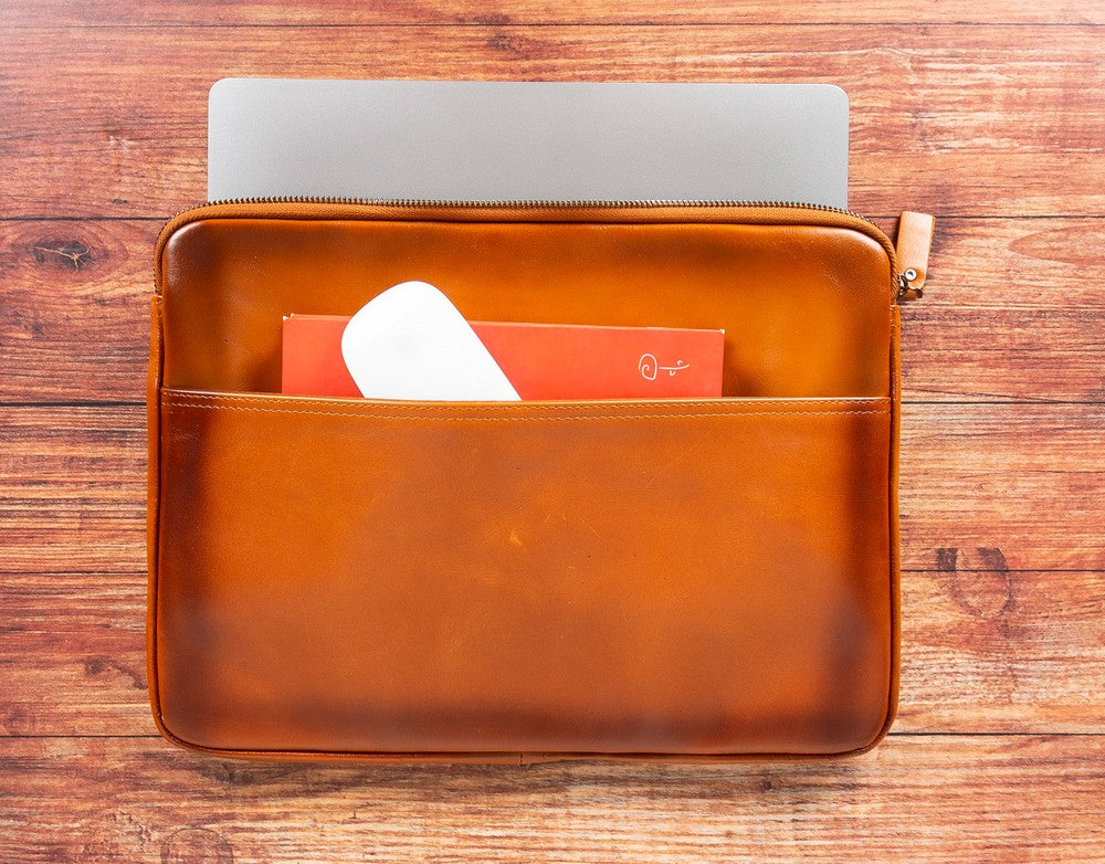 Bloominbag-Awe Slim Hakiki Deri Taba 14inç Laptop / Macbook Kılıf-3-Milagron.com