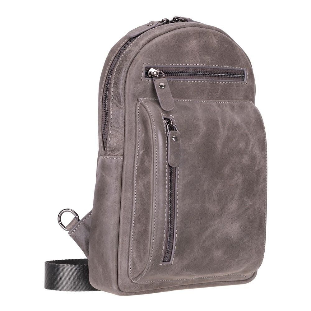 Bloominbag-Blake Ash Gray Hakiki Deri çapraz Askılı Sırt çantası-2-Milagron.com