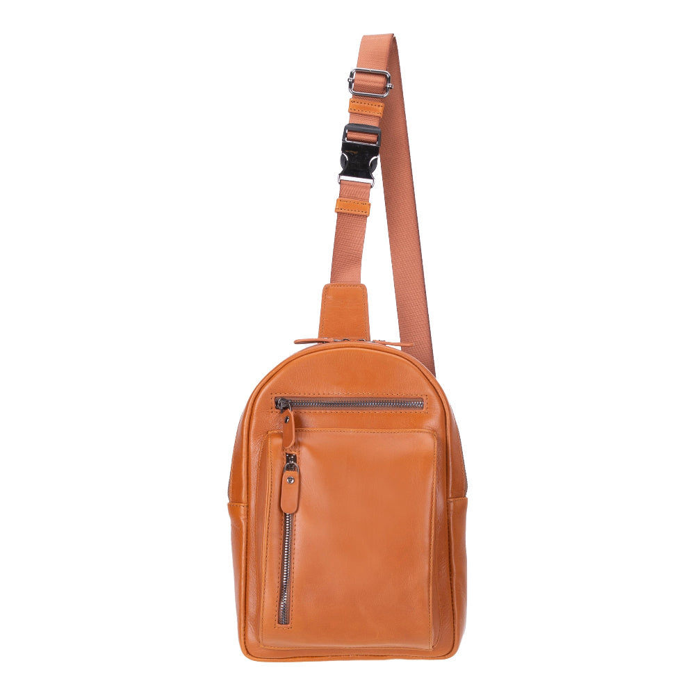 Bloominbag-Blake Tan Luxe Deri çapraz Unisex Sırt çantası-3-Milagron.com