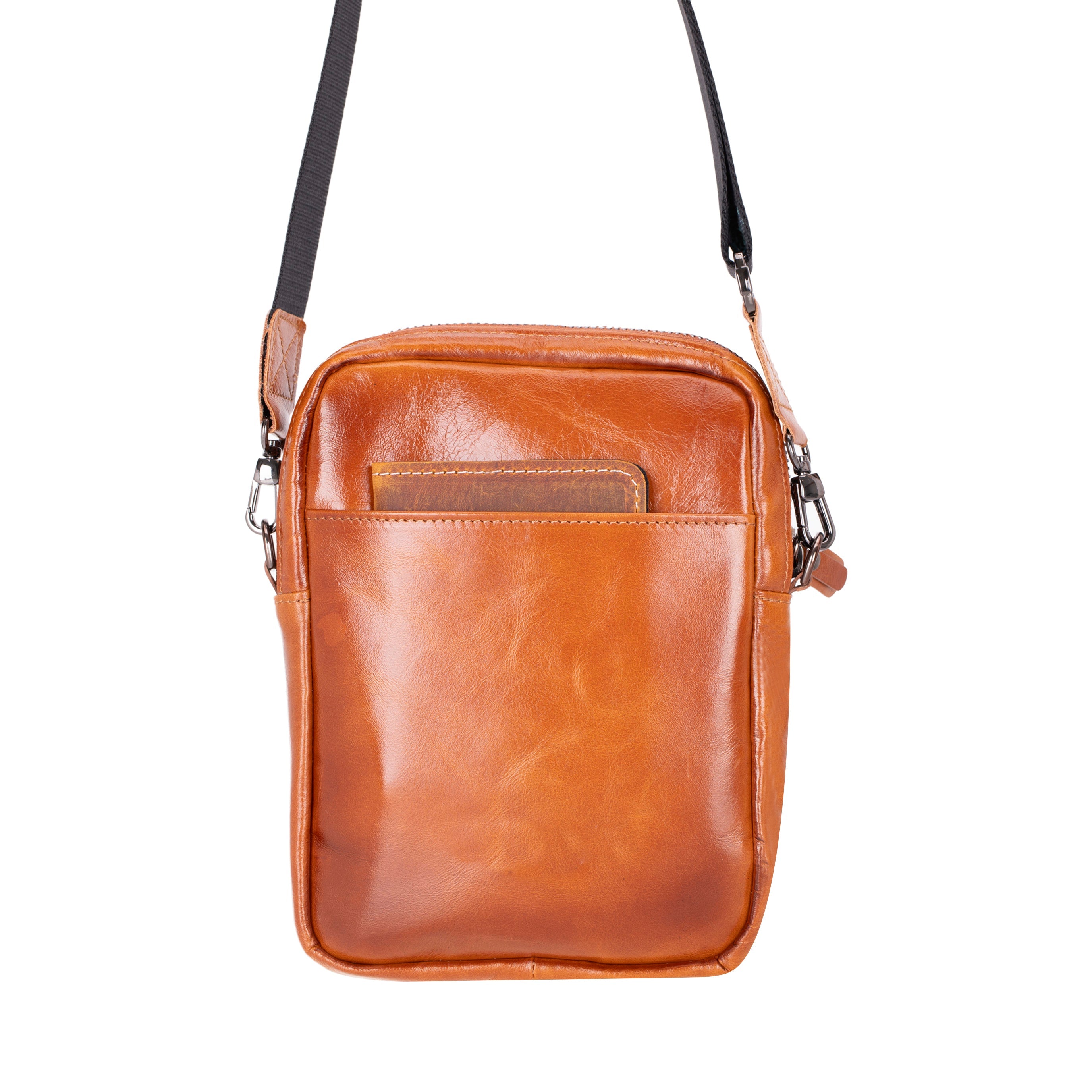 Bloominbag-Bloom Bag Cognac Brown Hakiki Deri Crossbody çanta-4-Milagron.com