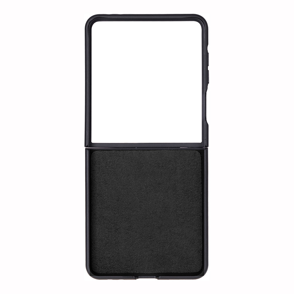 Bloominbag-Bloom Case Flex Obsidian Black Hakiki Deri Samsung Galaxy Z Flip 7 Kılıf(6.9" 4.1")-2-Milagron.com