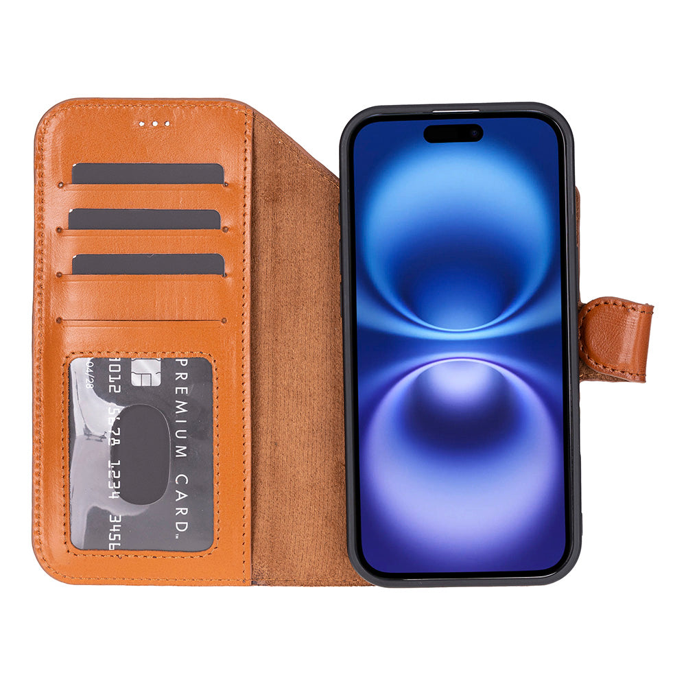 Bloominbag-Bloom Case Magic Wallet Urban Tan Hakiki Deri I Phone 17 Air(6.5") Cüzdanlı Telefon Kılıfı-5-Milagron.com