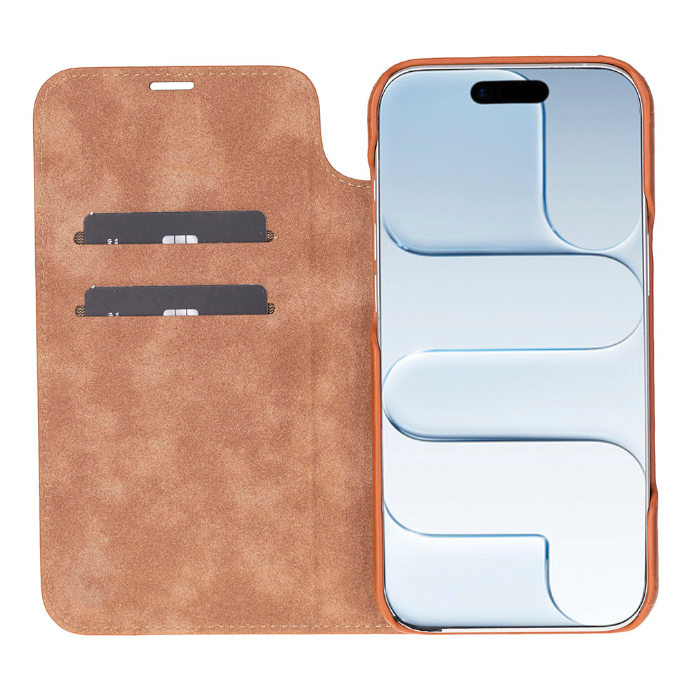 Bloominbag-Bloom Case Sonat Urban Tan Hakiki Deri I Phone 17 Air(6.5") Folio Kılıfı-4-Milagron.com