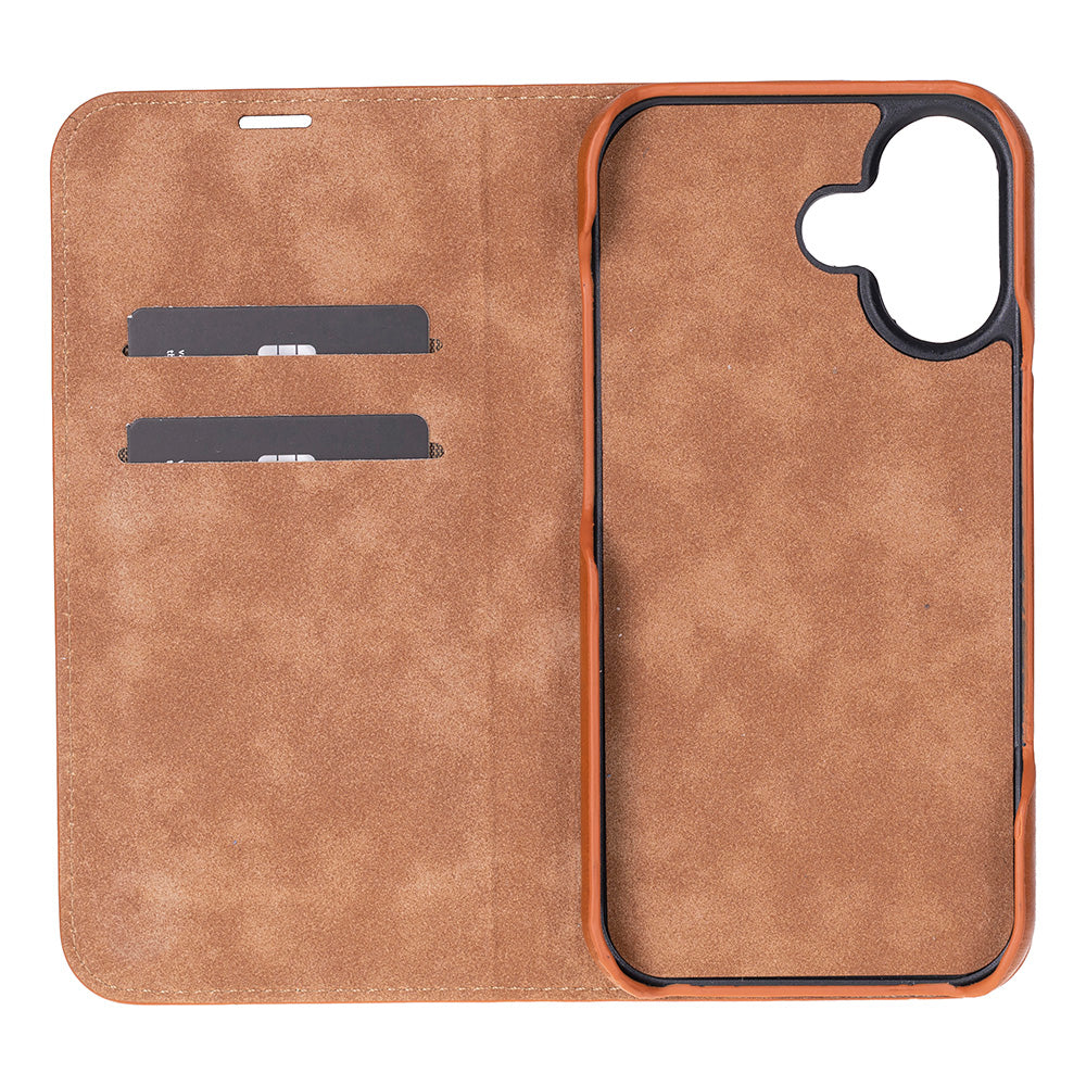 Bloominbag-Bloom Case Sonat Urban Tan Hakiki Deri I Phone 17(6.3") Folio Kılıfı-5-Milagron.com