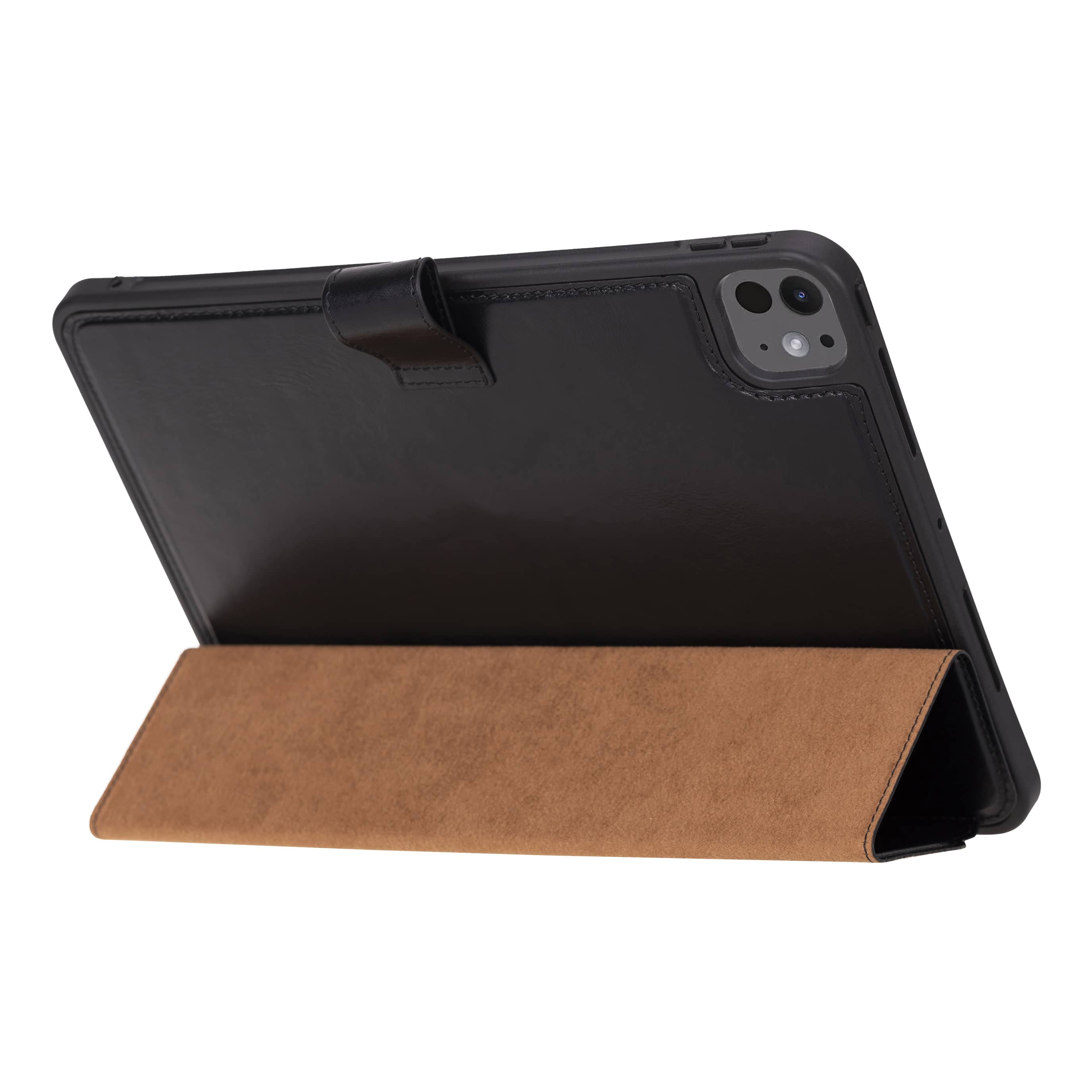 Bloominbag-Bloom Case Trigon Obsidian Black Apple I Pad Pro 13" (2024) Hakiki Deri Kılıf-3-Milagron.com