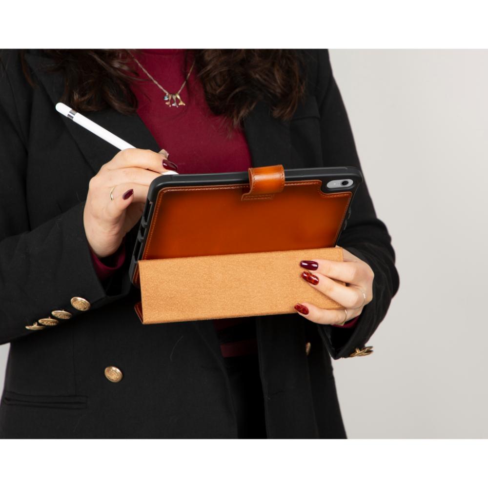 Bloominbag-Bloom Case Trigon Tan Apple I Pad Mini (2024) Hakiki Deri Kılıf-2-Milagron.com