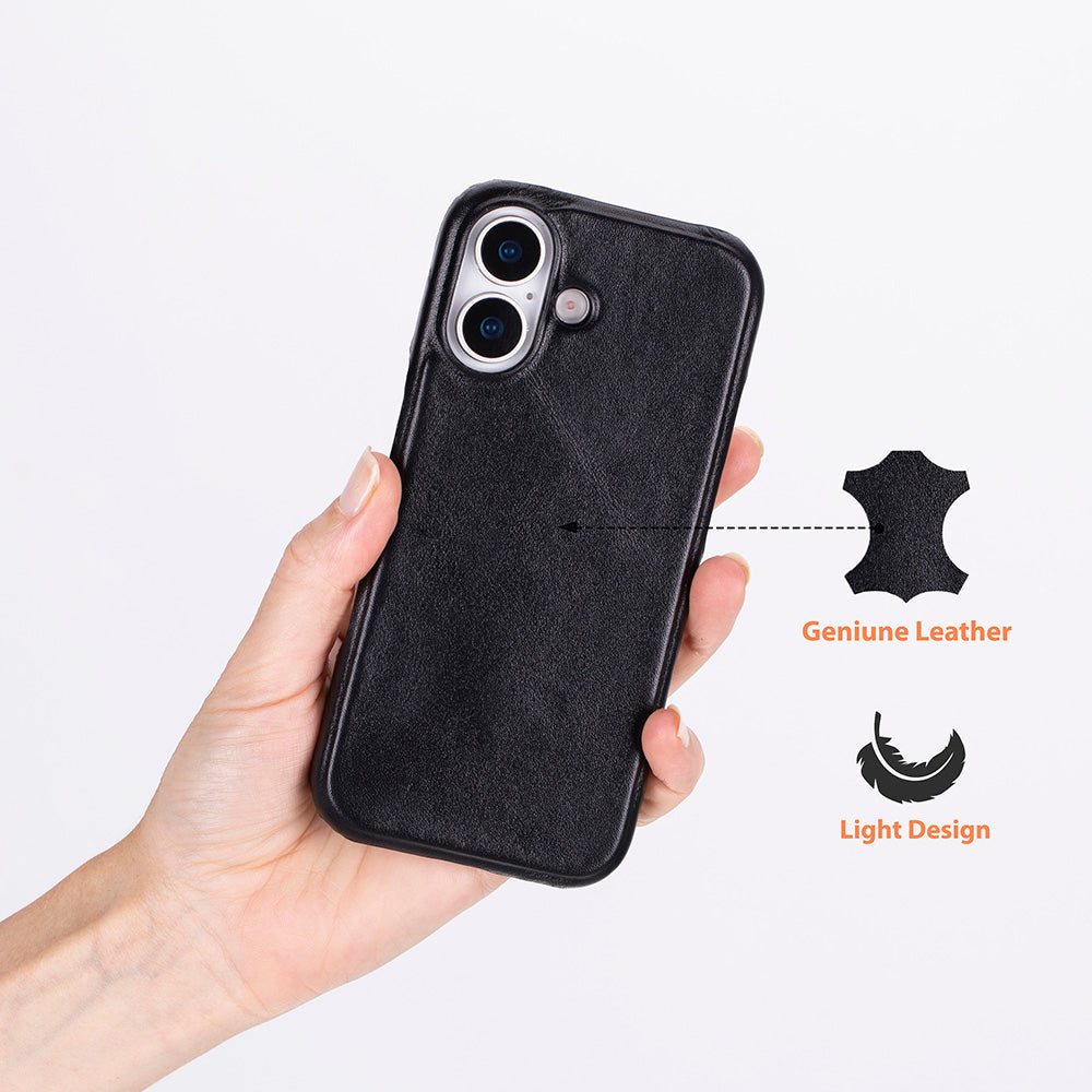 Bloominbag-Bloom Case Ultimate Jacket Obsidian Black Apple I Phone 17 (6.3") Hakiki Deri Kılıf-3-Milagron.com