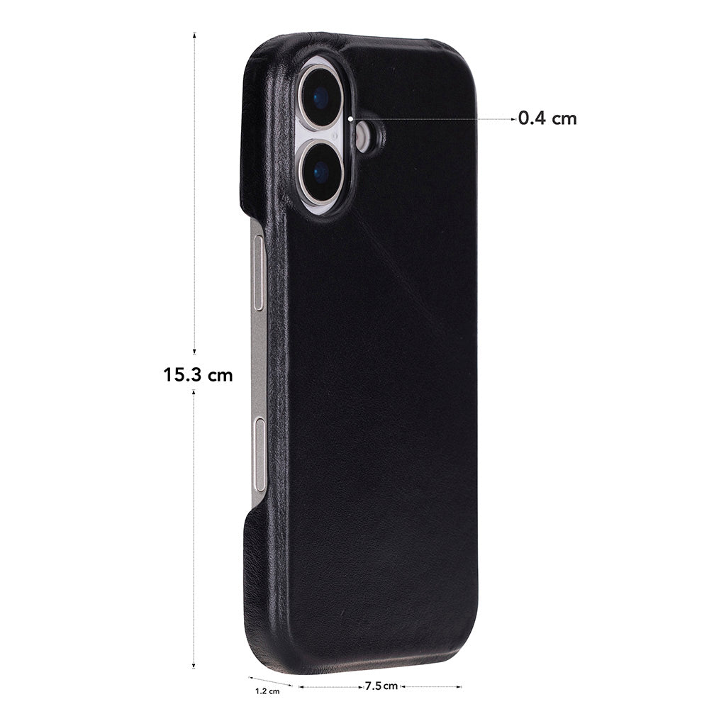 Bloominbag-Bloom Case Ultimate Jacket Obsidian Black Apple I Phone 17 (6.3") Hakiki Deri Kılıf-4-Milagron.com