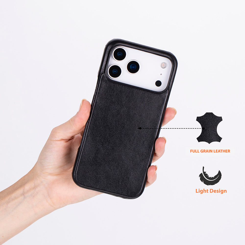 Bloominbag-Bloom Case Ultimate Jacket Obsidian Black – Apple I Phone 17 Pro Max (6.9") Hakiki Deri Kılıf-2-Milagron.com