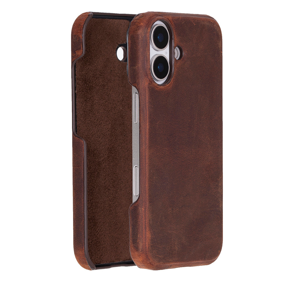 Bloominbag-Bloom Case Ultimate Jacket Saddle Brown Apple I Phone 17 (6.3") Hakiki Deri Kılıf-1-Milagron.com