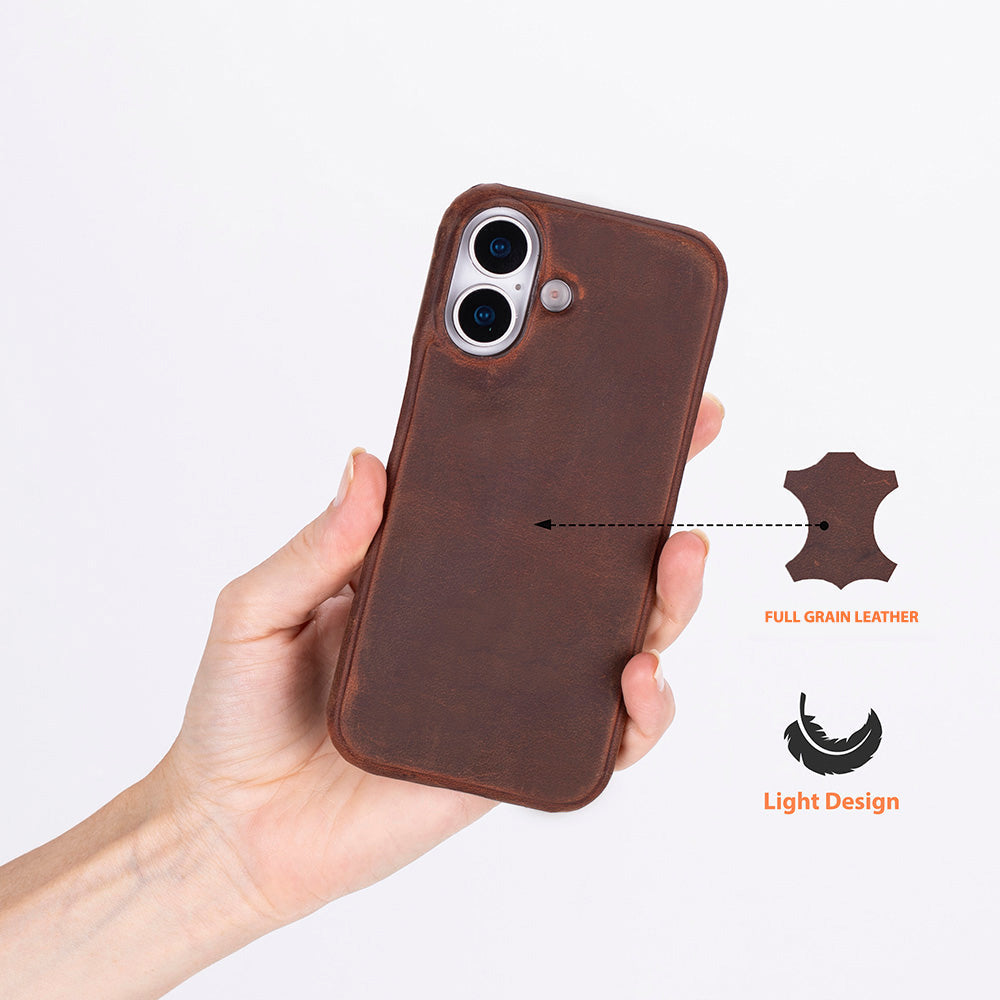 Bloominbag-Bloom Case Ultimate Jacket Saddle Brown Apple I Phone 17 (6.3") Hakiki Deri Kılıf-2-Milagron.com