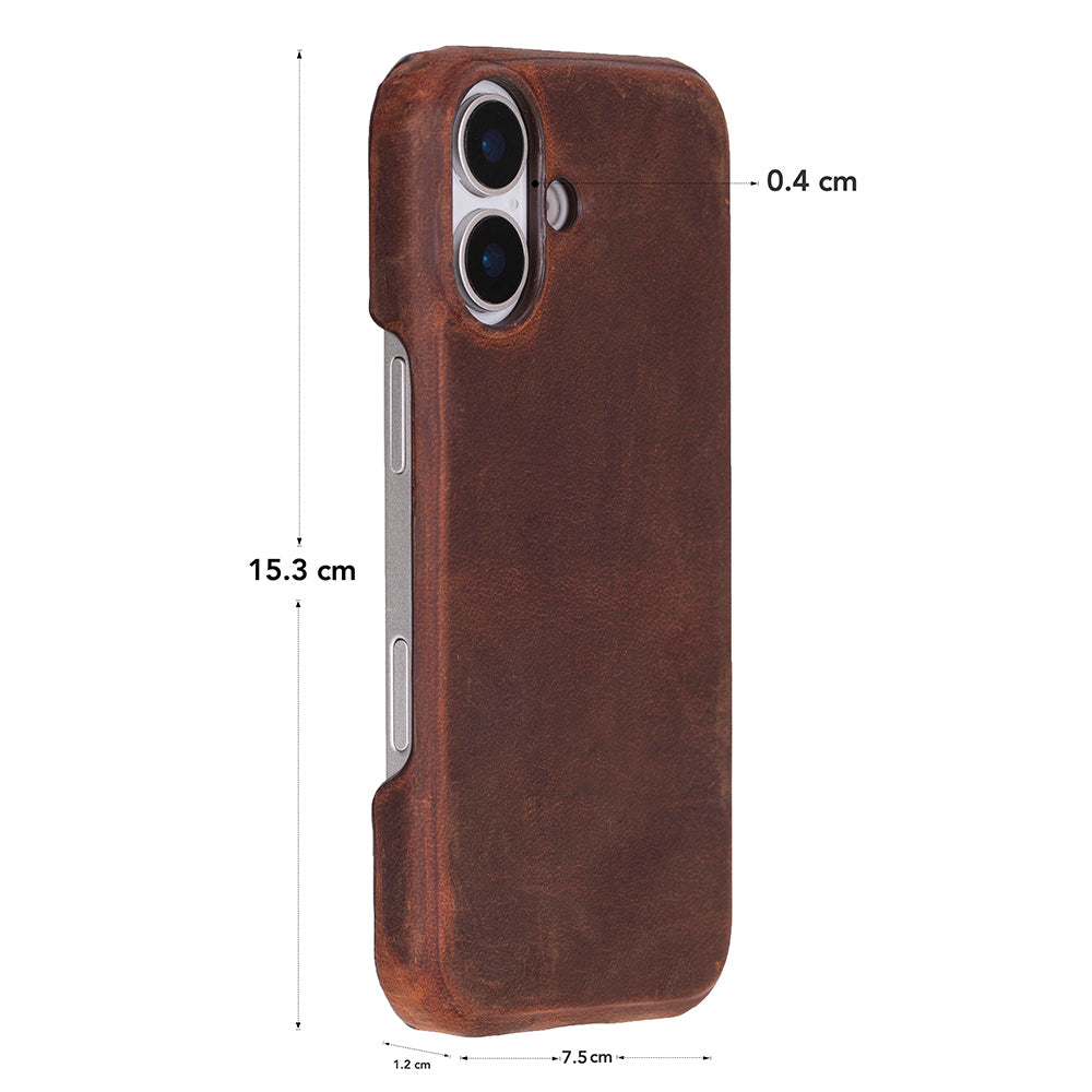 Bloominbag-Bloom Case Ultimate Jacket Saddle Brown Apple I Phone 17 (6.3") Hakiki Deri Kılıf-3-Milagron.com