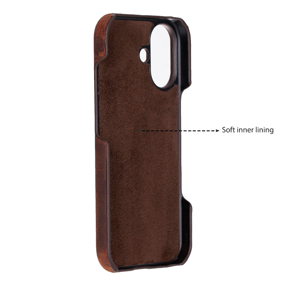 Bloominbag-Bloom Case Ultimate Jacket Saddle Brown Apple I Phone 17 (6.3") Hakiki Deri Kılıf-4-Milagron.com