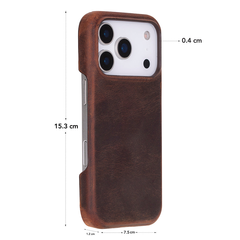 Bloominbag-Bloom Case Ultimate Jacket Saddle Brown Apple I Phone 17 Pro (6.3") Hakiki Deri Kılıf-5-Milagron.com