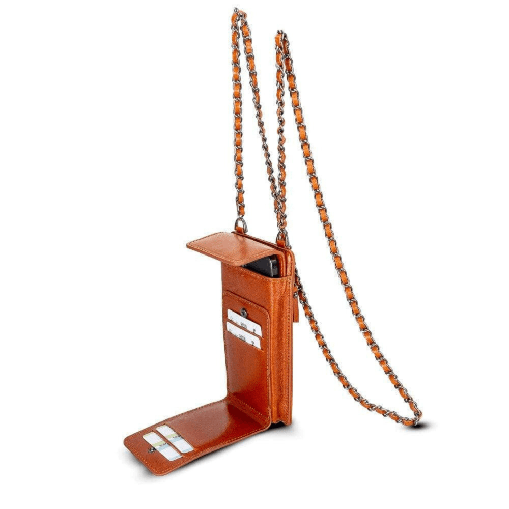 Bloominbag-Bloom Cross Cognac Tan Hakiki Deri Cüzdan & Telefon çantası-5-Milagron.com