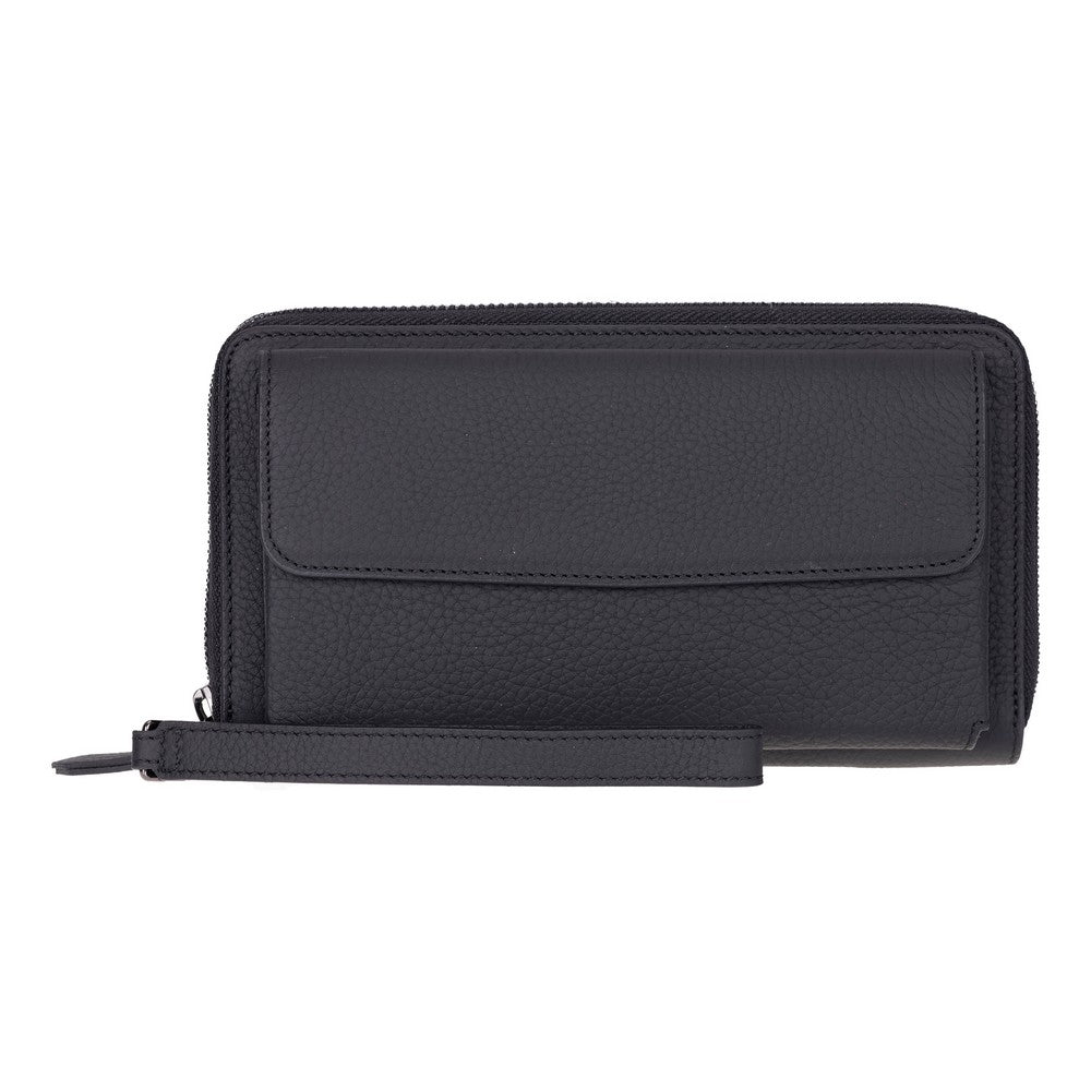 Bloominbag-Bloom Porter Shadow Black Hakiki Deri Telefon Bölmeli Cüzdan-1-Milagron.com