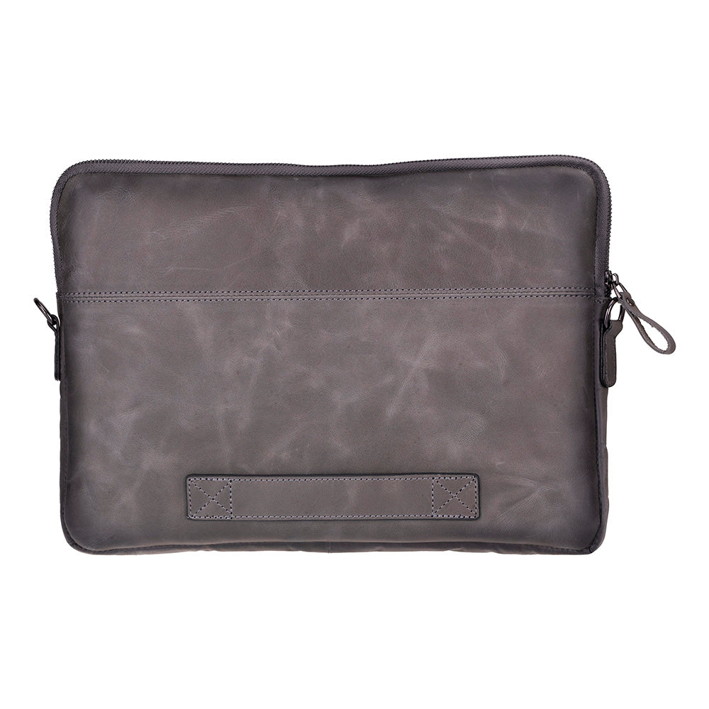 Bloominbag-Bloom Sleeve Leeds 16" Ash Gray Hakiki Deri Laptop & Tablet Kılıfı-4-Milagron.com