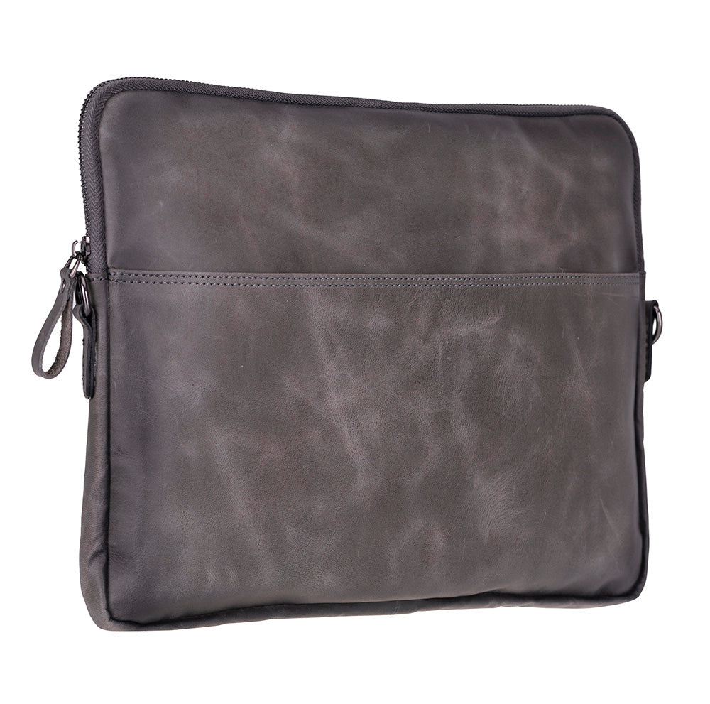 Bloominbag-Bloom Sleeve Leeds 16" Ash Gray Hakiki Deri Laptop & Tablet Kılıfı-5-Milagron.com