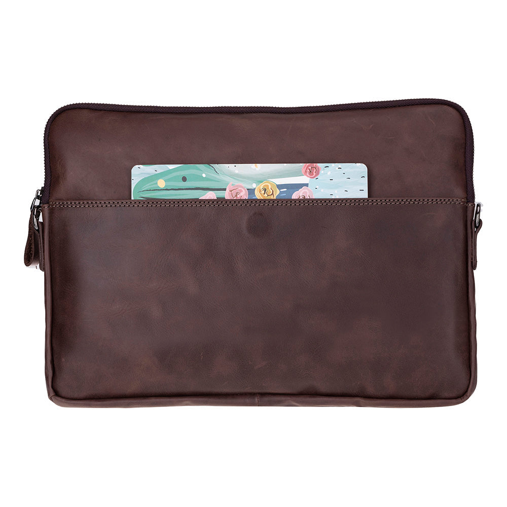 Bloominbag-Bloom Sleeve Leeds 16" Mahogany Dark Hakiki Deri Laptop & Tablet Kılıfı-3-Milagron.com