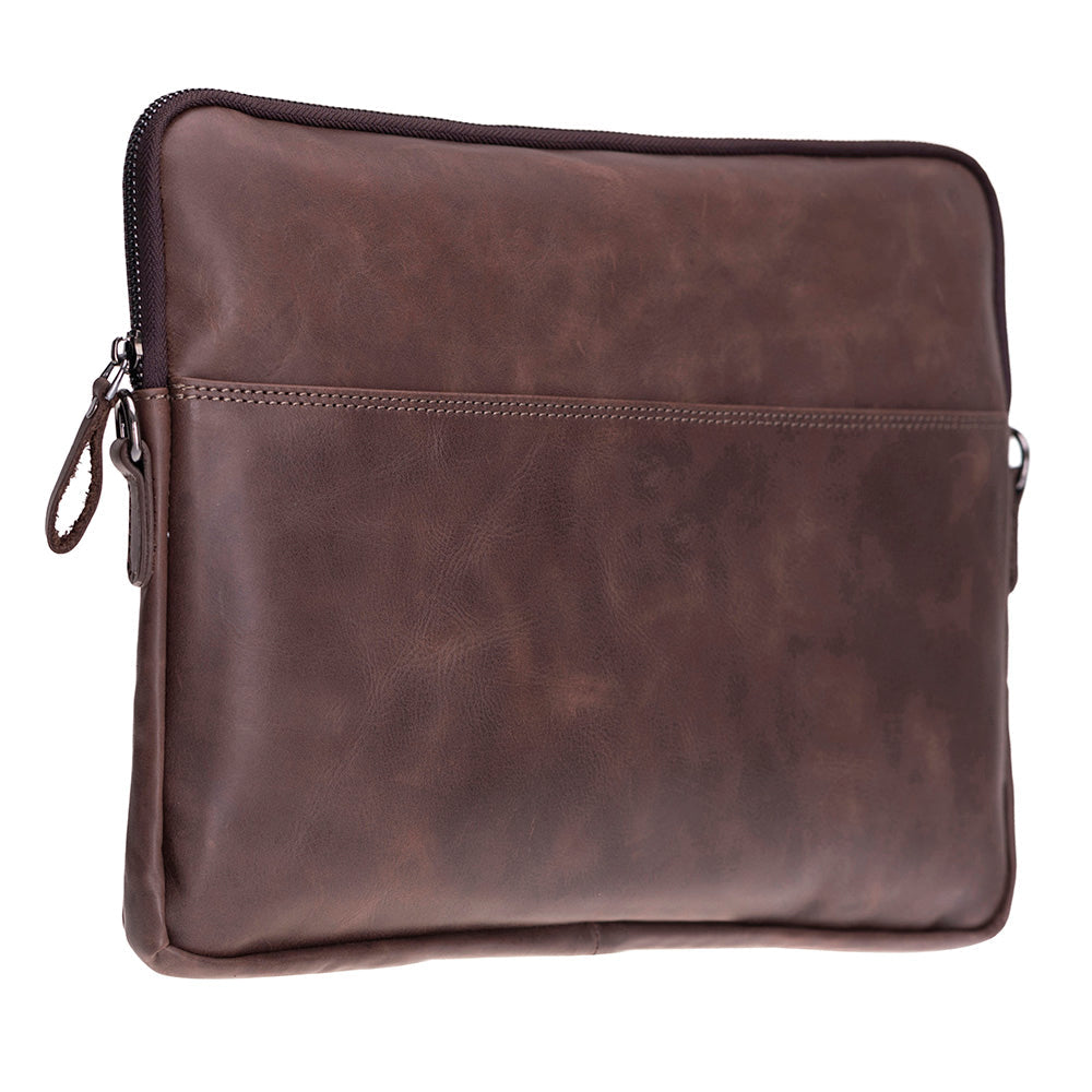Bloominbag-Bloom Sleeve Leeds 16" Mahogany Dark Hakiki Deri Laptop & Tablet Kılıfı-5-Milagron.com