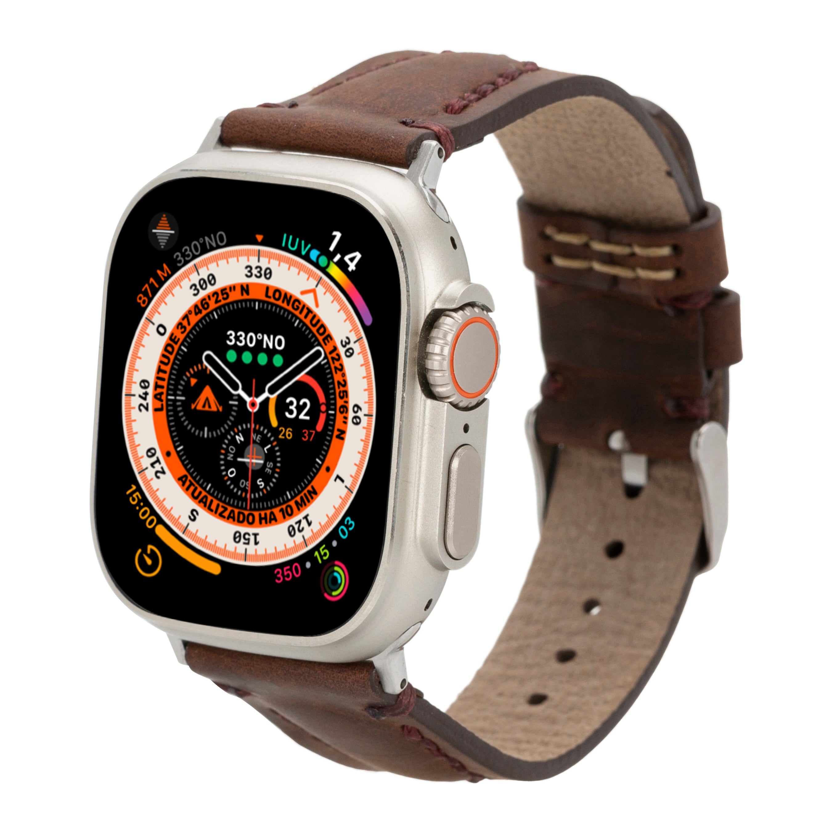 Bloominbag-Bloom Strap Avilla Coffee Hakiki Deri Apple Watch Kayışı 44/45/46/49mm-1-Milagron.com