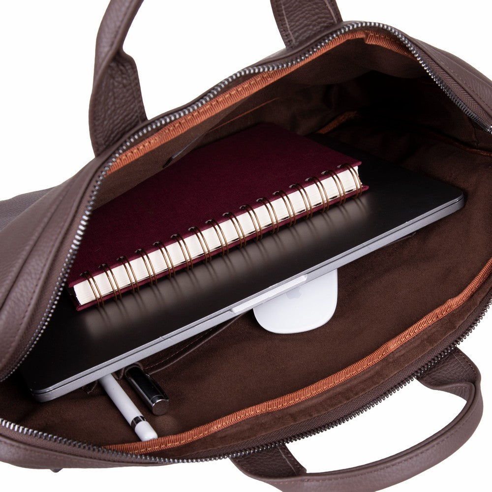 Bloom Urban Shell Pro 13-14" Espresso Brown Hakiki Deri Laptop / Macbook Çantası