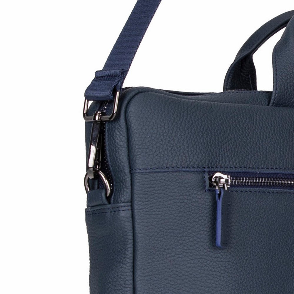 Bloom Urban Shell Pro 16" Midnight Navy Hakiki Deri Laptop / Macbook Çantası