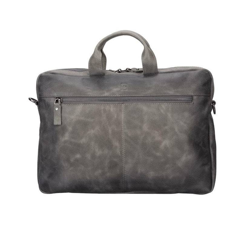 Bloominbag-Bloom Urban Shield 14" Gri Deri Laptop / Macbook çantası-3-Milagron.com