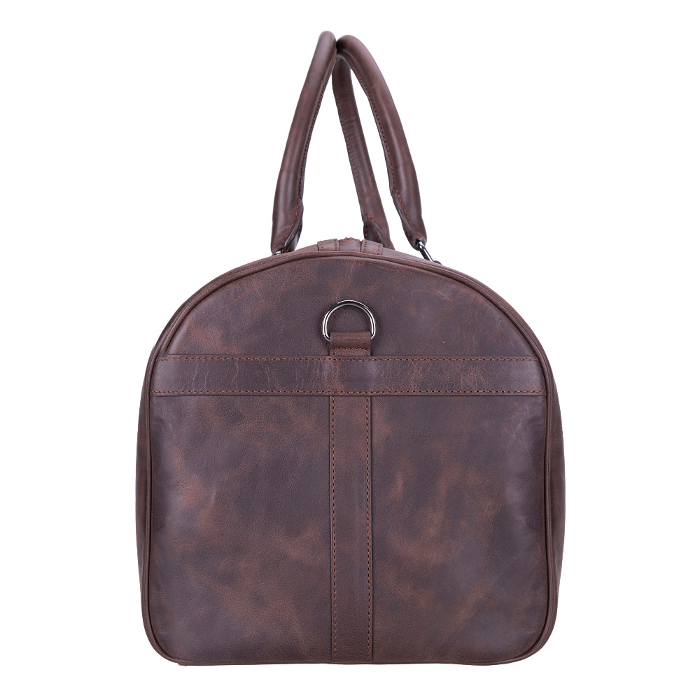 Bloominbag-Bloom Voyage Heritage Dark Oak Hakiki Deri Duffle çanta Unisex Seyahat & Hafta Sonu çantası-4-Milagron.com