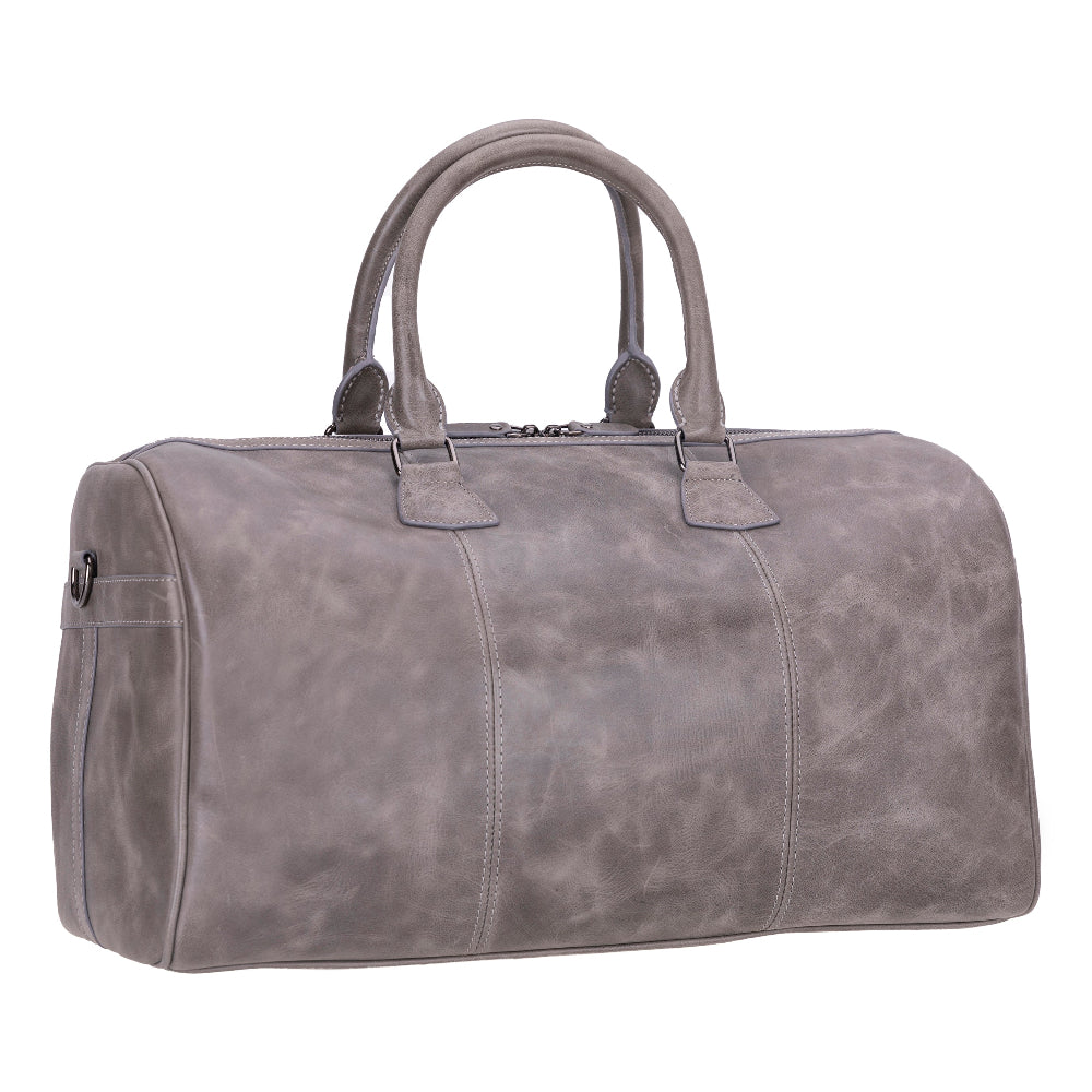 Bloominbag-Bloom Voyager Ash Gray Hakiki Deri Duffle Unisex Seyahat & Hafta Sonu çantası-1-Milagron.com