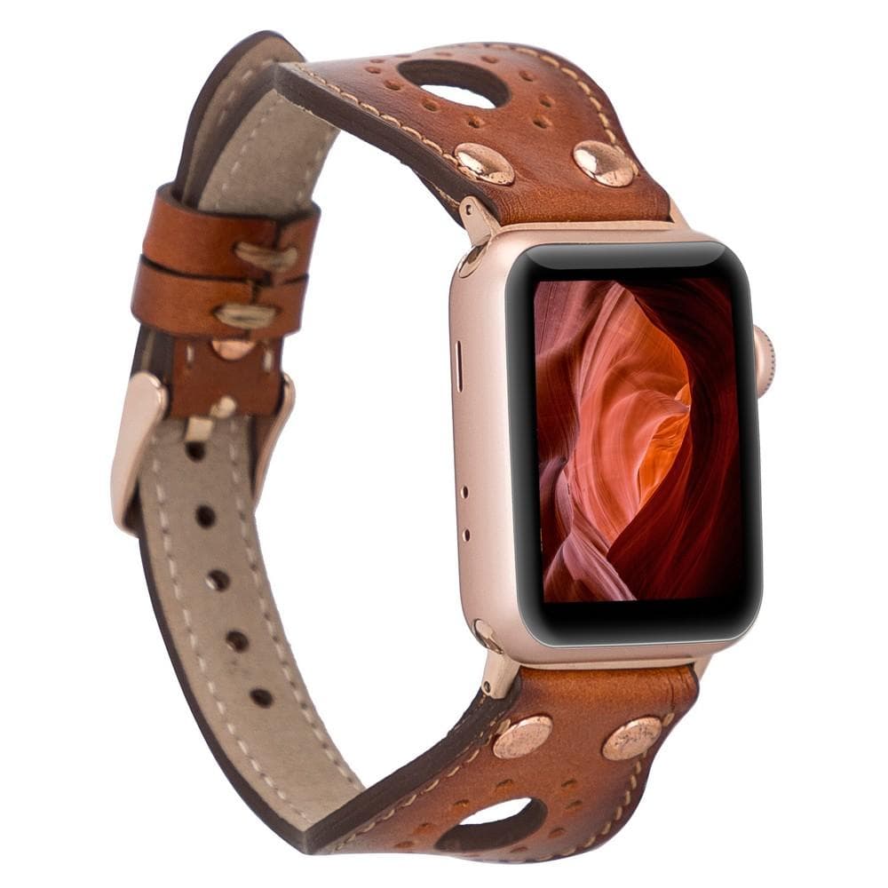 Bloomband Rose Gold Tokalı Deri Apple Watch Kayışı (44/45/46/49Mm)