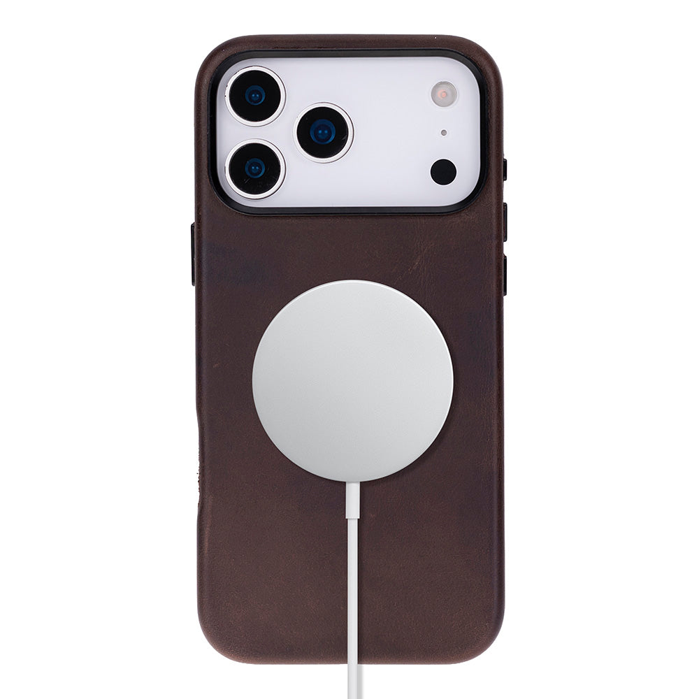 Bloomcase Mono Espresso Brown Apple Iphone 17 Pro Max (6.9") Hakiki Deri Magsafe Kılıf